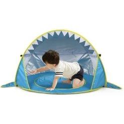 BDD Tente De Plage Pour Bébé Pop Up Avec Piscine, Tente D'ombre De Requin Portable, Tente De Plage Extérieure Bleu -Pergola Soldes 65375561 3
