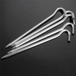 AOUGO Lot De 14 Piquets De Tente, Crochets De Tente En Métal Robustes, Piquets De Camping, Piquets De Sol, Piquets De Tente, Piquets De Bâche, Longs Piquets De Tente Légers, Grands Piquets De Chapiteau Pour Sol Dur, Camping, Plage, Filet De Voyage. -Pergola Soldes 65392918 4