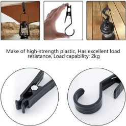 ENLENK Lot De 8 Clips Réutilisables Pour Auvent De Tente, Pinces Robustes, Pinces De Bâche De Qualité Supérieure, Pinces à Linge Multifonctions, Accessoires De Camping En Plein Air (noir) -Pergola Soldes 65440898 3