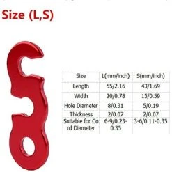 ENLENK Corde De Remplacement De Tente Tente Fluorescente Tendeur De Tente En Aluminium Accessoires De Corde D'Auvent De Tente Boucles De Cordon à Trois Yeux (Haut-Parleur-Rouge 10 Pièces) -Pergola Soldes 65440906 2