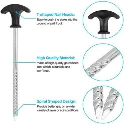 OSQI Piquets De Camping Antirouille, Piquets à Vis De Camping, Piquets De Sol Dur Et D'auvent, Pour Tente De Bivouac, Pour Jardin, Camping, Voyage, Extérieur 8 OSQI Piquets De Camping Antirouille, Piquets à Vis De Camping, Piquets De Sol Dur Et D'auvent, Pour Tente De Bivouac, Pour Jardin, Camping, Voyage, Extérieur -Pergola Soldes 65502124 2