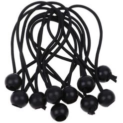 FUIENKO Accessoires De Tente De Randonnée, Corde élastique, Boule, Corde élastique, Corde élastique, Bache D'arrimage, Sangle De Camping Noire, 10 Pièces/ensemble
