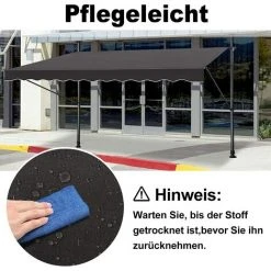 UISEBRT Store Banne Manuel, Store Balcon Avec Manivelle Hauteur Réglable Sans Perçage Protection UV, Solaire, Résistant Aux Intempéries Pour Balcon, Terrasse, Jardin (150 X 120 Cm, Gris Foncé) 11 UISEBRT Store Banne Manuel, Store Balcon Avec Manivelle Hauteur Réglable Sans Perçage Protection UV, Solaire, Résistant Aux Intempéries Pour Balcon, Terrasse, Jardin (150 X 120 Cm, Gris Foncé) -Pergola Soldes 65671643 5