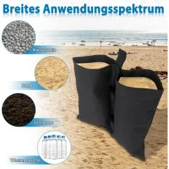 UISEBRT Lot De 4 Sacs De Poids Gazebo - Sacs De Sable Gazebo 600D Très Résistants, Sac De Pieds Lestés Avec Double Couture, 25LB Porteur Par Sac De Sable, Pour Gazebo Tente Auvent Ou Parasol -Pergola Soldes 65671675 3