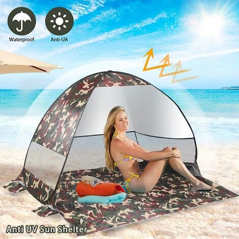 YIDOMDE Tente De Plage Pop-up Automatique, Anti-UV,imperméable,Grande Tente Instantanée Pour Camping En Plein Air,pour Enfants Et Adultes,familles,Plage,Camping - Camouflage 5 YIDOMDE Tente De Plage Pop-up Automatique, Anti-UV,imperméable,Grande Tente Instantanée Pour Camping En Plein Air,pour Enfants Et Adultes,familles,Plage,Camping - Camouflage – Image 3