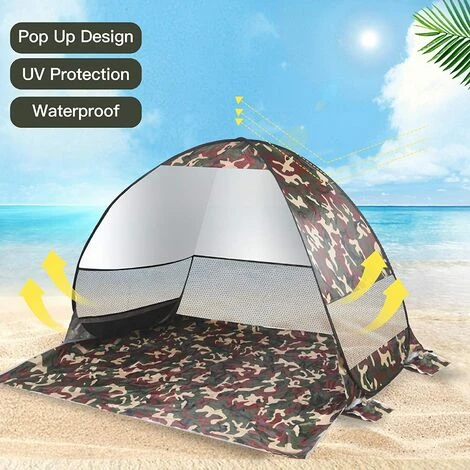 YIDOMDE Tente De Plage Pop-up Automatique, Anti-UV,imperméable,Grande Tente Instantanée Pour Camping En Plein Air,pour Enfants Et Adultes,familles,Plage,Camping - Camouflage 6 YIDOMDE Tente De Plage Pop-up Automatique, Anti-UV,imperméable,Grande Tente Instantanée Pour Camping En Plein Air,pour Enfants Et Adultes,familles,Plage,Camping - Camouflage – Image 4