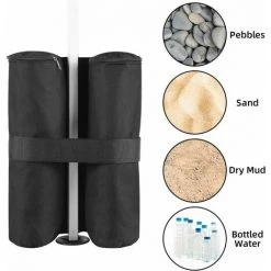 MERéTéET Paquet De 4 Sac De Sable, Poids De Sable Gazebo, Sacs De Sable à Double Couture, Poids De Jambe, Pour Gazebo Tente, Lestage Fixation -Pergola Soldes 65790392 3