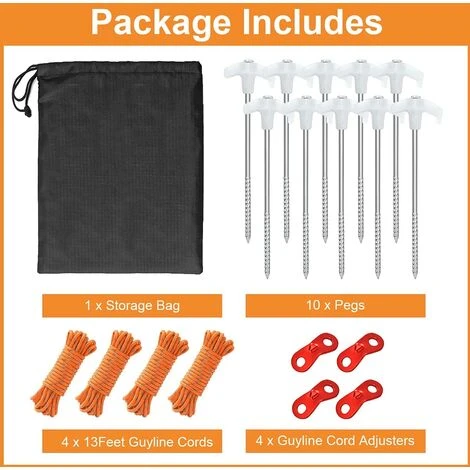 PERLE RARE Piquets De Tente, 10 Piquets De Sol En Métal Robustes, Piquets De Tente De Camping Lumineux Avec Cordons Réfléchissants Et Sac Fourre-tout Pour Auvent De Camping Bâche De Voyage 4 PERLE RARE Piquets De Tente, 10 Piquets De Sol En Métal Robustes, Piquets De Tente De Camping Lumineux Avec Cordons Réfléchissants Et Sac Fourre-tout Pour Auvent De Camping Bâche De Voyage – Image 2