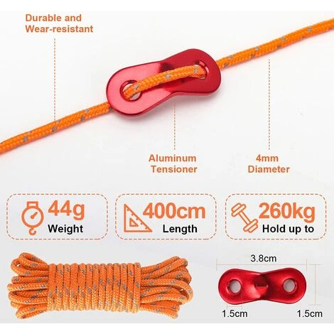 PERLE RARE Piquets De Tente, 10 Piquets De Sol En Métal Robustes, Piquets De Tente De Camping Lumineux Avec Cordons Réfléchissants Et Sac Fourre-tout Pour Auvent De Camping Bâche De Voyage 7 PERLE RARE Piquets De Tente, 10 Piquets De Sol En Métal Robustes, Piquets De Tente De Camping Lumineux Avec Cordons Réfléchissants Et Sac Fourre-tout Pour Auvent De Camping Bâche De Voyage – Image 5