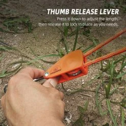 HIKEMAN 4 Mètres Réglable Tente Corde Clip Cintre Lâche-Preuve Renforcé Auvent Coupe-Vent Corde Clip, Noir, 4mm -Pergola Soldes 65892854 3