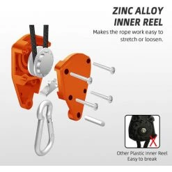 HIKEMAN 4 Mètres Réglable Tente Corde Clip Cintre Lâche-Preuve Renforcé Auvent Coupe-Vent Corde Clip, Noir, 4mm -Pergola Soldes 65892854 4