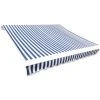 LIFCAUSAL Toit D'auvent Toile Bleu Et Blanc 4x3 M (Cadre Non Inclus)