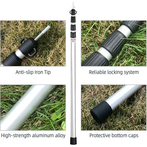 ASUPERMALL Poteaux De Bâche Télescopiques Poteaux De Tente De Camping Réglables Poteaux De Tente Portables Légers En Aluminium De Remplacement Pour Auvents Auvent Abri Anti-pluie, Rouge, 1 Pôle 5 ASUPERMALL Poteaux De Bâche Télescopiques Poteaux De Tente De Camping Réglables Poteaux De Tente Portables Légers En Aluminium De Remplacement Pour Auvents Auvent Abri Anti-pluie, Rouge, 1 Pôle – Image 3
