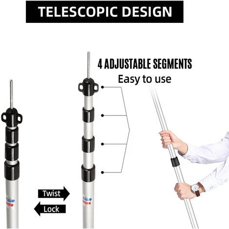 ASUPERMALL Poteaux De Bâche Télescopiques Poteaux De Tente De Camping Réglables Poteaux De Tente Portables Légers En Aluminium De Remplacement Pour Auvents Auvent Abri Anti-pluie, Rouge, 1 Pôle 6 ASUPERMALL Poteaux De Bâche Télescopiques Poteaux De Tente De Camping Réglables Poteaux De Tente Portables Légers En Aluminium De Remplacement Pour Auvents Auvent Abri Anti-pluie, Rouge, 1 Pôle – Image 4
