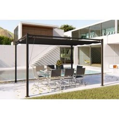 CONCEPT-USINE Tonnelle Autoportante 3x4m Avec Toile En Polyester Gris TUSA - Gris -Pergola Soldes 6595471 2