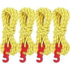 OSQI Lot De 4 Tendeurs Réfléchissants Avec Tendeur De Corde, 4 M, Diamètre : 3 Mm, Résistant Aux Déchirures, Pour Tente Et Voile D'ombrage