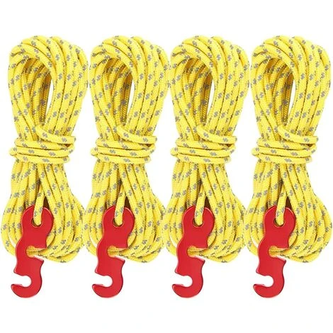 OSQI Lot De 4 Tendeurs Réfléchissants Avec Tendeur De Corde, 4 M, Diamètre : 3 Mm, Résistant Aux Déchirures, Pour Tente Et Voile D'ombrage 3 OSQI Lot De 4 Tendeurs Réfléchissants Avec Tendeur De Corde, 4 M, Diamètre : 3 Mm, Résistant Aux Déchirures, Pour Tente Et Voile D'ombrage