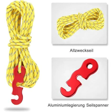 OSQI Lot De 4 Tendeurs Réfléchissants Avec Tendeur De Corde, 4 M, Diamètre : 3 Mm, Résistant Aux Déchirures, Pour Tente Et Voile D'ombrage 4 OSQI Lot De 4 Tendeurs Réfléchissants Avec Tendeur De Corde, 4 M, Diamètre : 3 Mm, Résistant Aux Déchirures, Pour Tente Et Voile D'ombrage – Image 2