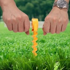 OSQI Piquets De Tente Spirale Sardine Tente Tent Peg Tente En Spirale Durable Piquet De Tente En Plastique Piquets De Tente 30 Cm Pour Tentes, Trampolines, Animaux De Compagnie, Avec Tube, 4 Pièces -Pergola Soldes 65989304 4