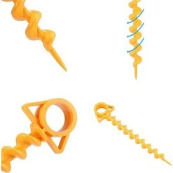 OSQI Piquets De Tente Spirale Sardine Tente Tent Peg Tente En Spirale Durable Piquet De Tente En Plastique Piquets De Tente 30 Cm Pour Tentes, Trampolines, Animaux De Compagnie, Avec Tube, 4 Pièces -Pergola Soldes 65989304 5