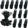 YIDOMDE 24 Pcs Clip De Tente Bâche Avec 12x Pince Pour Bache Et 12x Tendeur Corde Elastique, Pince A Oeillet Pour Bache Camping Accessoires Pour Tentes, Bache Piscine, Bâches, Auvents, Gazebos Tente,A -Pergola Soldes 66141643 1