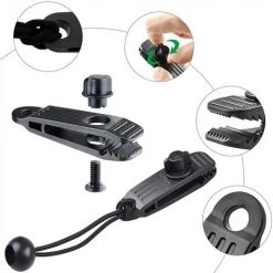 YIDOMDE 24 Pcs Clip De Tente Bâche Avec 12x Pince Pour Bache Et 12x Tendeur Corde Elastique, Pince A Oeillet Pour Bache Camping Accessoires Pour Tentes, Bache Piscine, Bâches, Auvents, Gazebos Tente,A -Pergola Soldes 66141643 3