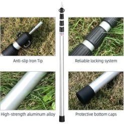 TANCYCO Poteaux De Bâche Télescopiques Poteaux De Tente De Camping Réglables Poteaux De Tente Portables Légers En Aluminium De Remplacement Pour Auvents Auvent Abri Anti-pluie (Rouge 1pcs) -Pergola Soldes 66307371 3