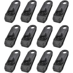 Cisea 12 Pièces Pinces à Bâche Pince Au Sol Pinces De Tente En Plastique En Forme De Crocodile Pour Camping Auvent Activités De Plein Air