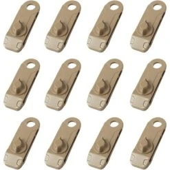 Clips De Bâche 12 Pièces Pince De Sol Clips De Tente En Plastique En Forme De Crocodile Pour Camping Auvent Activités De Plein Air (Marron, 8.5x2.6x2.8cm)——Adélala