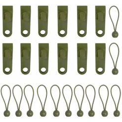 TANCYCO 12pcs Clips De Bâche Clips De Tente Heavy Duty Lock Grip Tent Clamp Vis à Pouce Bungee Cord Clips Pour Camping En Plein Air Bâches Auvents Caravane Auvents Bâches De Voiture Couvertures De Piscine (Vert)