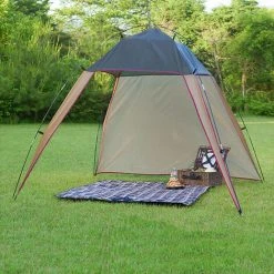 TANCYCO Auvent D'extérieur Léger Pour Tente De Camping Avec Sac De Transport Pour Camping, Pique-nique, Pêche, Barbecue, Fête Dans Le Jardin (beige) -Pergola Soldes 66391360 2