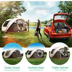 TANCYCO Tente De Configuration Instantanée Automatique Tente De Plage Pliable Pop Up Camping Tente De Randonnée Protection Contre Le Vent Et Le Soleil Tente Respirante (L) -Pergola Soldes 66391393 3