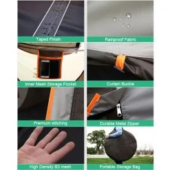 TANCYCO Tente De Configuration Instantanée Automatique Tente De Plage Pliable Pop Up Camping Tente De Randonnée Protection Contre Le Vent Et Le Soleil Tente Respirante (L) -Pergola Soldes 66391393 5