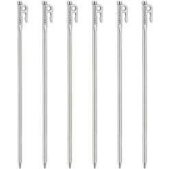 TANCYCO Piquets De Tente En Acier Robuste Avec Crochet Et Trou Pour Auvent De Tente De Camping En Plein Air (R40-6)
