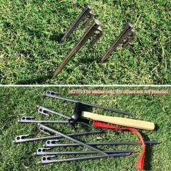 TANCYCO Piquets De Tente En Acier Robuste Avec Crochet Et Trou Pour Auvent De Tente De Camping En Plein Air (R40-6) -Pergola Soldes 66391455 5