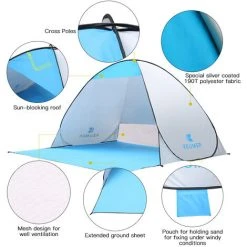 TANCYCO 70.9x59x43.3 Pouces Tente De Plage Pop-up Instantanée Automatique Anti UV Abri Soleil Cabana Pour Camping Pêche Randonnée Pique-Nique (Type B) 10 TANCYCO 70.9x59x43.3 Pouces Tente De Plage Pop-up Instantanée Automatique Anti UV Abri Soleil Cabana Pour Camping Pêche Randonnée Pique-Nique (Type B) -Pergola Soldes 66391492 4