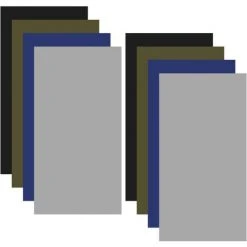 HEGUYEY 8 Pcs Patchs De Réparation Autocollant, 20 X 10cm Rustine Autocollante En Nylon, Kit Reparation Tente, Patch Auto-Adhésif Imperméables Pour Tente Doudoune Auvent, Noir, Gris, Bleu, Vert Armée