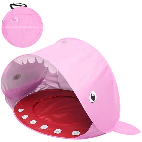 TANCYCO Tente De Camping En Plein Air Tente De Jeu Amusante Tente De Requin Sans Installation Pour Garçons Et Filles Tente De Plage Pour Bébé Tente De Terrain De Jeu Pour Enfants Pare-soleil De Plage Protection UV Avec Piscine Pour Camping Beach Backyard (Rose, T 3 TANCYCO Tente De Camping En Plein Air Tente De Jeu Amusante Tente De Requin Sans Installation Pour Garçons Et Filles Tente De Plage Pour Bébé Tente De Terrain De Jeu Pour Enfants Pare-soleil De Plage Protection UV Avec Piscine Pour Camping Beach Backyard (Rose, T