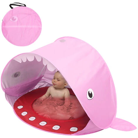 TANCYCO Tente De Camping En Plein Air Tente De Jeu Amusante Tente De Requin Sans Installation Pour Garçons Et Filles Tente De Plage Pour Bébé Tente De Terrain De Jeu Pour Enfants Pare-soleil De Plage Protection UV Avec Piscine Pour Camping Beach Backyard (Rose, T 4 TANCYCO Tente De Camping En Plein Air Tente De Jeu Amusante Tente De Requin Sans Installation Pour Garçons Et Filles Tente De Plage Pour Bébé Tente De Terrain De Jeu Pour Enfants Pare-soleil De Plage Protection UV Avec Piscine Pour Camping Beach Backyard (Rose, T – Image 2
