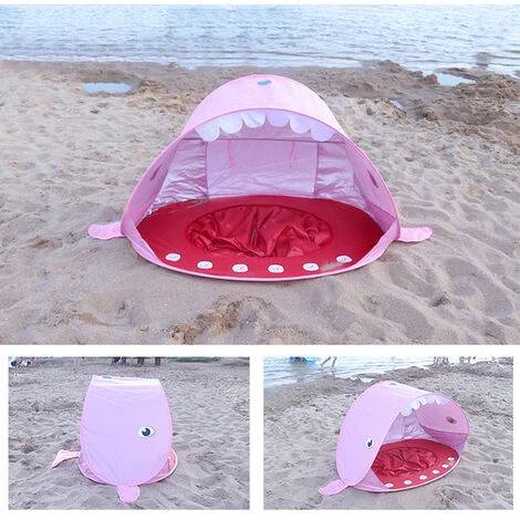 TANCYCO Tente De Camping En Plein Air Tente De Jeu Amusante Tente De Requin Sans Installation Pour Garçons Et Filles Tente De Plage Pour Bébé Tente De Terrain De Jeu Pour Enfants Pare-soleil De Plage Protection UV Avec Piscine Pour Camping Beach Backyard (Rose, T 5 TANCYCO Tente De Camping En Plein Air Tente De Jeu Amusante Tente De Requin Sans Installation Pour Garçons Et Filles Tente De Plage Pour Bébé Tente De Terrain De Jeu Pour Enfants Pare-soleil De Plage Protection UV Avec Piscine Pour Camping Beach Backyard (Rose, T – Image 3