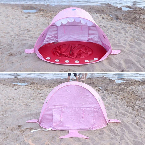 TANCYCO Tente De Camping En Plein Air Tente De Jeu Amusante Tente De Requin Sans Installation Pour Garçons Et Filles Tente De Plage Pour Bébé Tente De Terrain De Jeu Pour Enfants Pare-soleil De Plage Protection UV Avec Piscine Pour Camping Beach Backyard (Rose, T 7 TANCYCO Tente De Camping En Plein Air Tente De Jeu Amusante Tente De Requin Sans Installation Pour Garçons Et Filles Tente De Plage Pour Bébé Tente De Terrain De Jeu Pour Enfants Pare-soleil De Plage Protection UV Avec Piscine Pour Camping Beach Backyard (Rose, T – Image 5
