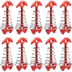TANCYCO 10 Pièces En Alliage D'aluminium Tendeur De Corde De Tente Arête De Poisson Ressort Deckpeg Tente Auvent Ancre Pour Camping Pêche Randonnée