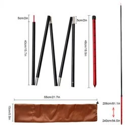 TANCYCO Poteau De Support De Tente Pliable Sections Multiples Poteaux De Tente De Camping En Alliage D'aluminium Pour Auvent De Porche Auvent Support De Pare-soleil 10 TANCYCO Poteau De Support De Tente Pliable Sections Multiples Poteaux De Tente De Camping En Alliage D'aluminium Pour Auvent De Porche Auvent Support De Pare-soleil -Pergola Soldes 66645853 4