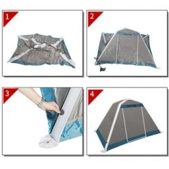 TANCYCO Tente Gonflable 2-3 Personnes Tente De Camping Pop-up Tente De Randonnée Extérieure Tente Moustiquaire Tente De Protection UV Tente Pare-soleil Auvent Pour La Maison Voyager Plage Cour Arrière Randonnée (Blanc) -Pergola Soldes 66645854 2