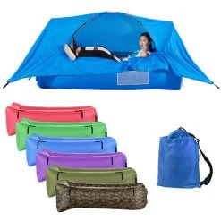 TANCYCO Tente De Lit Gonflable 2 En 1 Canapé Gonflable Avec Auvent Portable Camping En Plein Air Tente De Suspension Lit Pneumatique Pour Sac à Dos Randonnée Arrière-cour (Rose)
