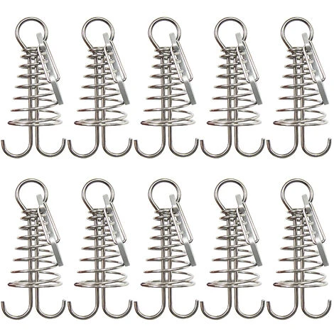 TANCYCO Lot De 10 Ancres D'auvent De Tente En Alliage D'aluminium Avec Mousqueton Pour Camping, Pêche, Randonnée (argent) 3 TANCYCO Lot De 10 Ancres D'auvent De Tente En Alliage D'aluminium Avec Mousqueton Pour Camping, Pêche, Randonnée (argent)