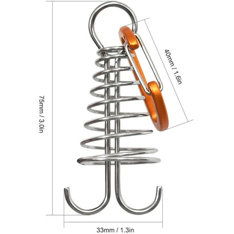 TANCYCO Lot De 10 Ancres D'auvent De Tente En Alliage D'aluminium Avec Mousqueton Pour Camping, Pêche, Randonnée (argent) 6 TANCYCO Lot De 10 Ancres D'auvent De Tente En Alliage D'aluminium Avec Mousqueton Pour Camping, Pêche, Randonnée (argent) – Image 4