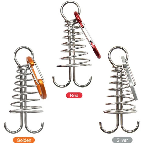 TANCYCO Lot De 10 Ancres D'auvent De Tente En Alliage D'aluminium Avec Mousqueton Pour Camping, Pêche, Randonnée (argent) 7 TANCYCO Lot De 10 Ancres D'auvent De Tente En Alliage D'aluminium Avec Mousqueton Pour Camping, Pêche, Randonnée (argent) – Image 5