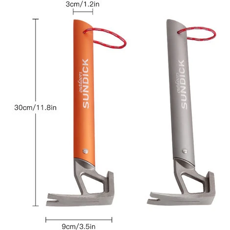 TANCYCO Marteau De Tente De Camping En Plein Air En Acier Inoxydable Extracteur De Clous De Tente Accessoire De Piquet De Tente (orange) 6 TANCYCO Marteau De Tente De Camping En Plein Air En Acier Inoxydable Extracteur De Clous De Tente Accessoire De Piquet De Tente (orange) – Image 4