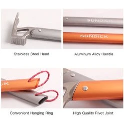 TANCYCO Marteau De Tente De Camping En Plein Air En Acier Inoxydable Extracteur De Clous De Tente Accessoire De Piquet De Tente (orange) 11 TANCYCO Marteau De Tente De Camping En Plein Air En Acier Inoxydable Extracteur De Clous De Tente Accessoire De Piquet De Tente (orange) -Pergola Soldes 66645950 5